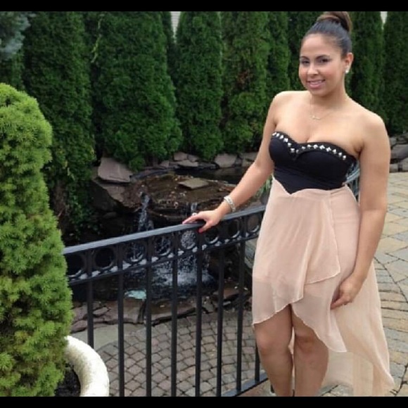 Strapless High low Dress with studs - Picture 2 of 6